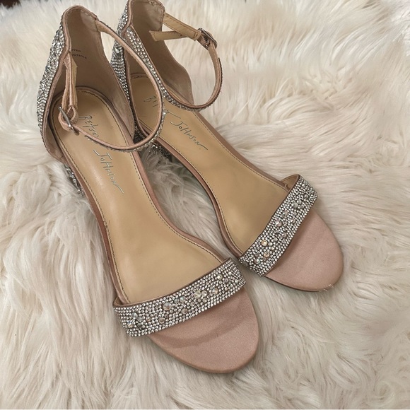 Blue by Betsey Johnson Mari Rhinestone Block Heel Sandals - Size 9 - Picture 7 of 16